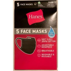 Hanes 100% Cotton Face Mask 4-PK Read Description